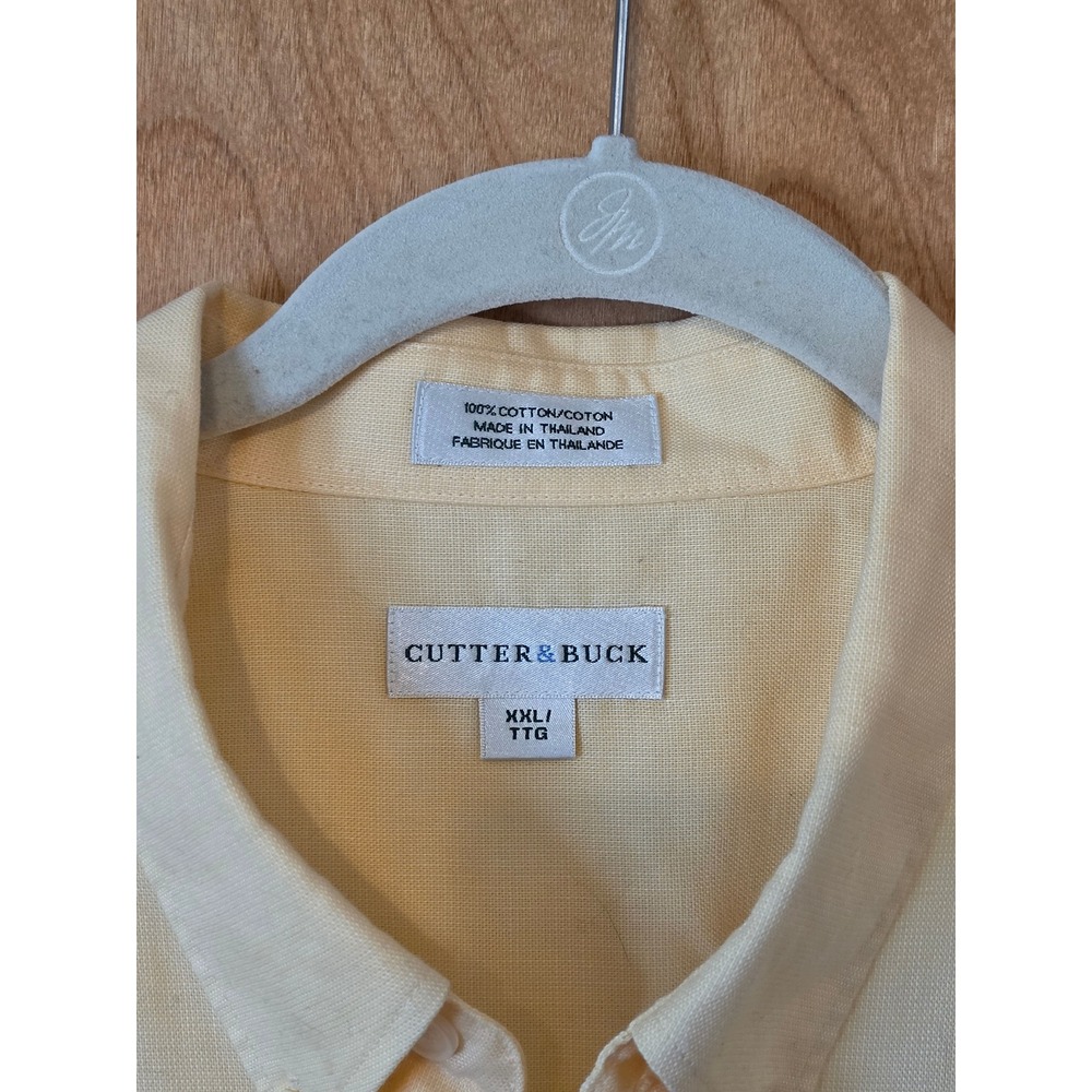 Cutter & Buck Mizzou Tigers Light Yellow Cotton Button Down Shirt Men 2XLs XXL - Picture 5 of 6